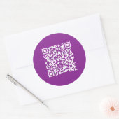 Instant QR-code met uw website-URL | Paars Ronde Sticker (Envelop)