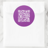 Instant QR-code met uw website-URL | Paars Ronde Sticker (Tas)