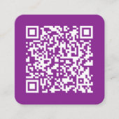 Instant QR-code met uw website-URL | Paars Vierkante Visitekaartje (Voorkant)