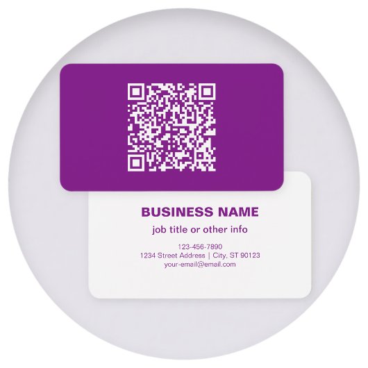 Instant QR-code met uw website-URL | Paars Visitekaartje