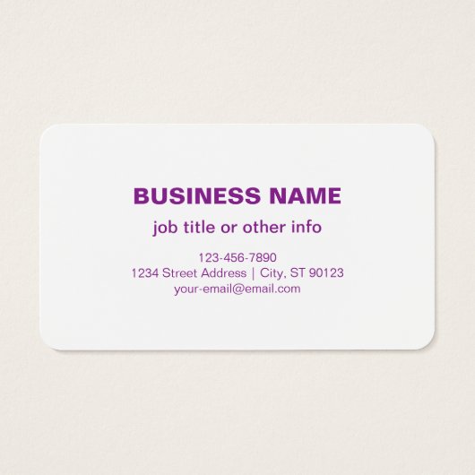 Instant QR-code met uw website-URL | Paars Visitekaartje (Achterkant)