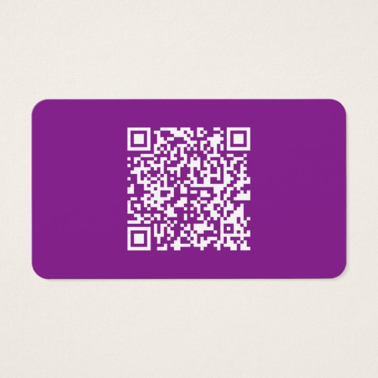 Instant QR-code met uw website-URL | Paars Visitekaartje (Voorkant)
