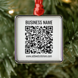 Instant QR-code (voer de URL van uw website in om  Metalen Ornament