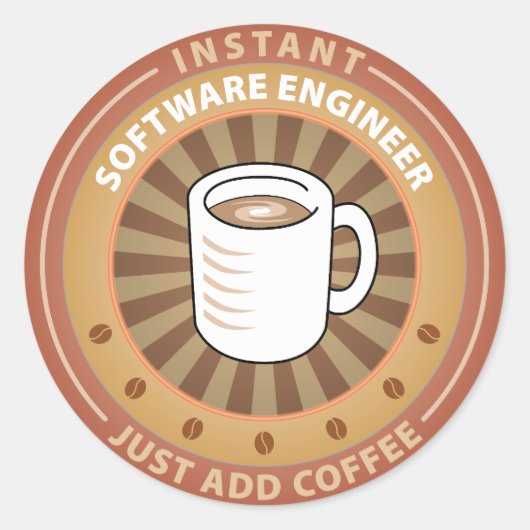 Instant Software Engineer Ronde Sticker (Voorkant)