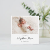 Instant Two Photo Birth Announcement 3 Kaart (Staand voorkant)