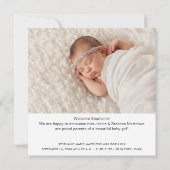 Instant Two Photo Birth Announcement 3 Kaart (Achterkant)