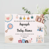 Instant Uit te geven Aqeeqah Aqiqah Uitnodigingska Kaart (Staand voorkant)