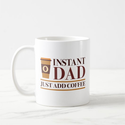 Instant vader, gewoon koffie toevoegen koffiemok (Links)