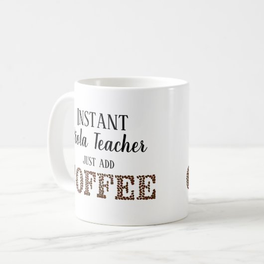 Instant Viola leraar gewoon toevoegen koffie muzie Koffiemok (Voorkant links)