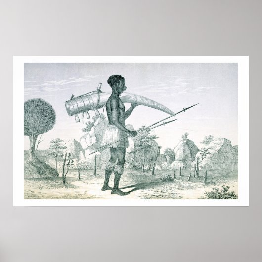 Instantie met een versierd ivoorolifantenslagtand, poster (Voorkant)