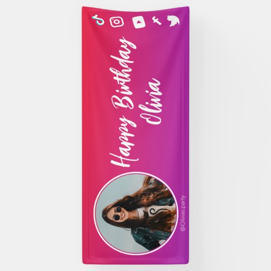 Instaparty of BloggerParty Verjaardag Spandoek (Verticaal)