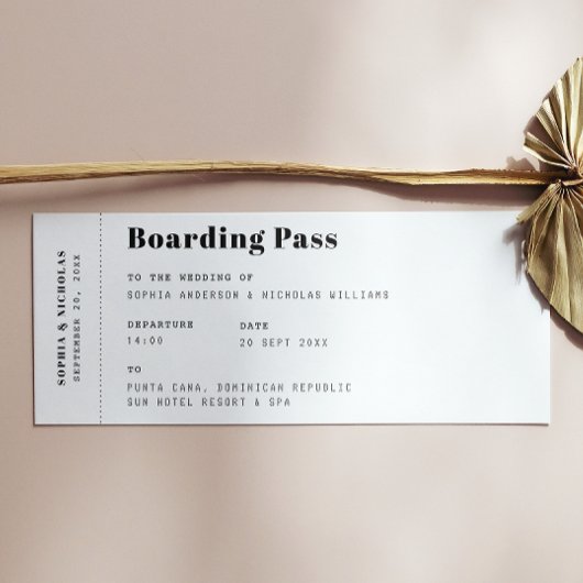Instapass. Bestemming ticket reis bruiloft Kaart