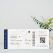 Instapass Bestemming Trouwen QR-code Rsvp Kaart (Staand voorkant)