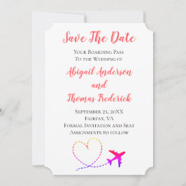 Instapass Bestemming Vliegtuig Hart Trouwen Save The Date