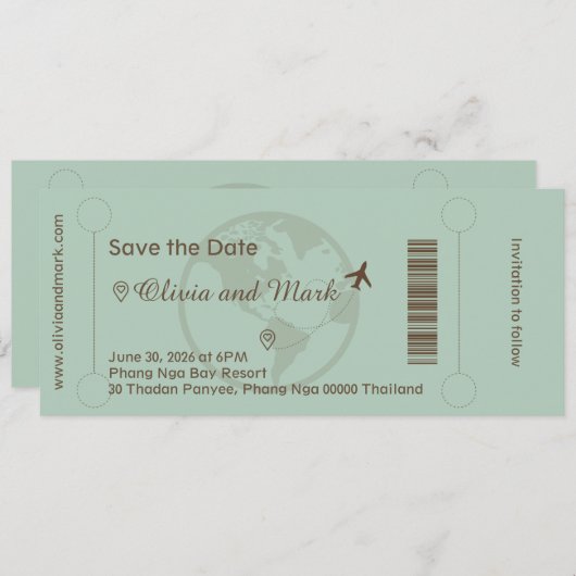 Instapass Bewaar de Datum – Sage & Beige Kaart (Voorkant / Achterkant)