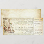 instapass bruiloft tickets naar PARIS Kaart (Voorkant / Achterkant)