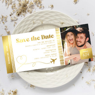 Instapass Faux Goud Bewaar de Datum Ticket Save The Date