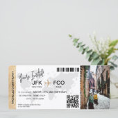 Instapass Geboortereis Vliegticket Kaart (Staand voorkant)