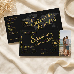 Instapass Reis Bewaar de Datum Trouwdag Goud Save The Date