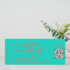 Instapass RSVP-kaart – Teal & Koraal | Tropisch Kaart