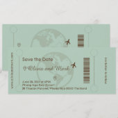 Instapass Save the Date – Sage & Beige Kaart (Voorkant / Achterkant)