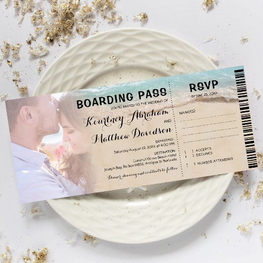 Instapass Strand Foto RSVP & Trouwen Kaart