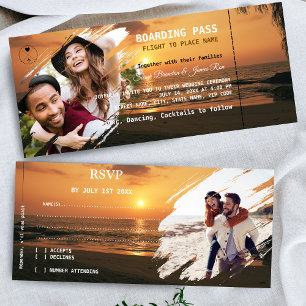 Instapass Strand Foto's Trouwkaart RSVP  Kaart