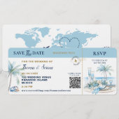 Instapass Tropische Bestemming QR-code Huwelijk Kaart (Voorkant / Achterkant)