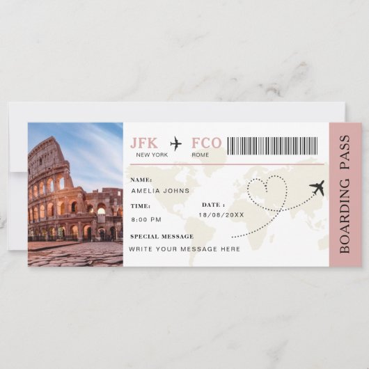 Instapass Verrassingsreis Vliegticket Kaart (Voorkant)