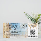 Instapass Wereldkaart Eiland Strand RSVP QR-code Kaart (Staand voorkant)