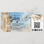 Instapass Wereldkaart Eiland Strand RSVP QR-code Kaart (Voorkant / Achterkant)