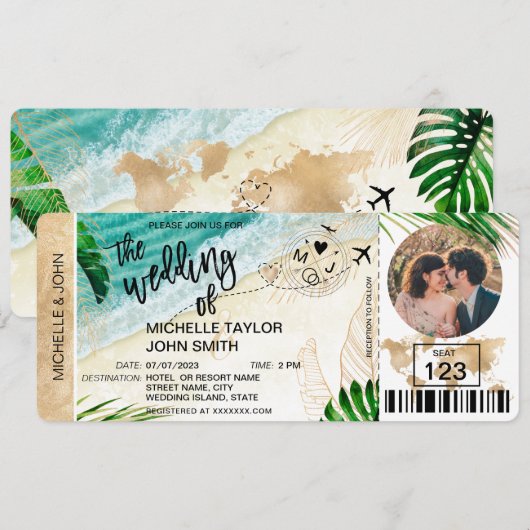 Instapass Wereldkaart Tropisch Strand Foto Kaart (Voorkant / Achterkant)