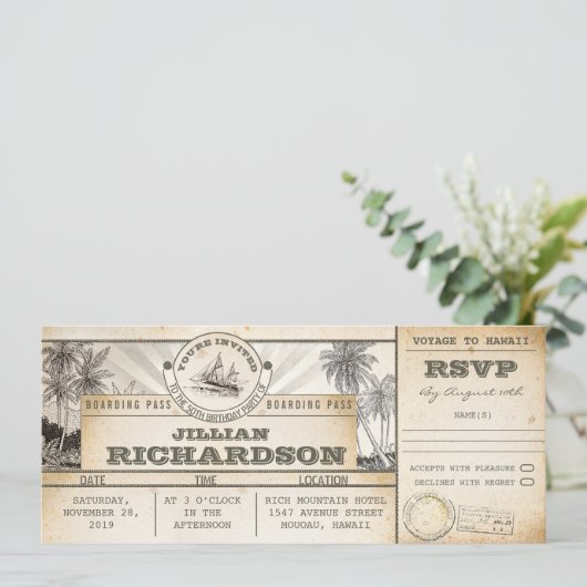 instapassage verjaardagskaartjes reis nautisch kaart (Staand voorkant)