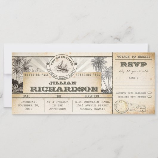 instapassage verjaardagskaartjes reis nautisch kaart (Voorkant)