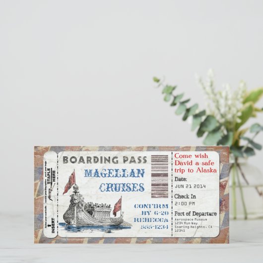 Instapassagiersbewijs cruiseschip (Staand voorkant)