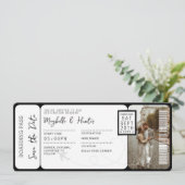 Instapassagiersticket Huwelijksreis Vliegticket Kaart (Staand voorkant)