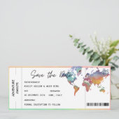 Instapassagiersticket Save The Date Met Foto Kaart (Staand voorkant)