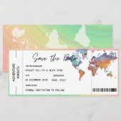 Instapassagiersticket Save The Date Met Foto Kaart (Voorkant / Achterkant)