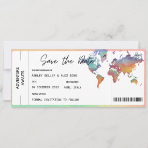 Instapassagiersticket Save The Date Met Foto Kaart