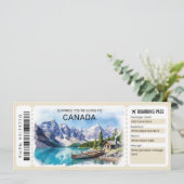Instapbare Canada Reis Boarding Pass Ticket Kaart (Staand voorkant)