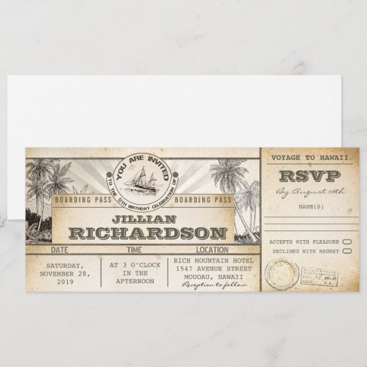 Instapkaart 13e verjaardag tickets - Uitnodigingen (Voorkant / Achterkant)