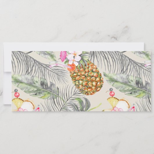 instapkaart | ananas | Beach Birthday Party Kaart (Achterkant)