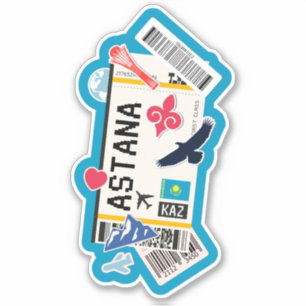 INSTAPKAART ASTANA KAZACHSTAN STICKER