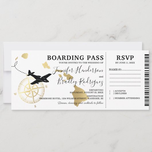 Instapkaart Bestemming Hawaiaanse Bruiloft Kaart (Voorkant)