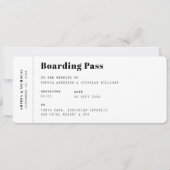 Instapkaart. Bestemming ticket reis bruiloft Kaart (Voorkant)