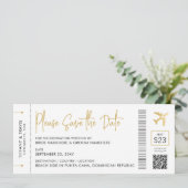 Instapkaart Bestemming Trouwdag Elegant Goud Save The Date (Staand voorkant)