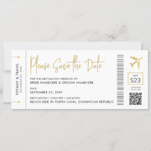 Instapkaart Bestemming Trouwen Elegante Goud Save The Date