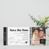 Instapkaart Bewaar de Datum Ticket Save The Date (Staand voorkant)