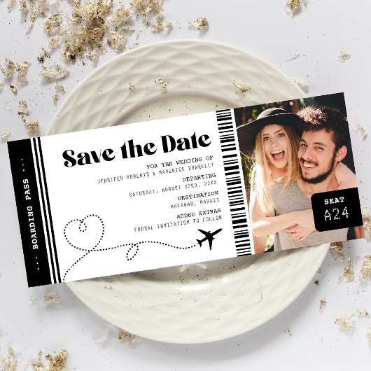 Instapkaart Bewaar de Datum Ticket Save The Date