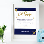 Instapkaart bruiloft Instant Camera Sign Poster<br><div class="desc">Leg elk moment van uw speciale dag vast met de Boarding Pass Wedding Instant Camera Sign. Dit leuke trouwbord voor de bestemming laat uw gasten weten waar ze de wegwerpcamera kunnen vinden en moedigt hen aan om enkele foto's te maken om u te helpen uw grote dag te herinneren. Op...</div>